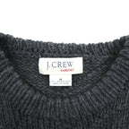 J.CREW 90s Vintage Cable Knit Crew Neck Sweater M Gray Merino Wool HAND KNIT