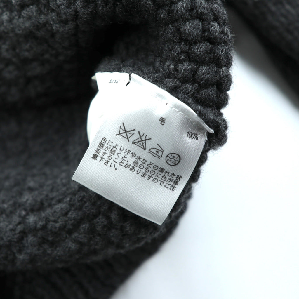 J.CREW 90s Vintage Cable Knit Crew Neck Sweater M Gray Merino Wool HAND KNIT