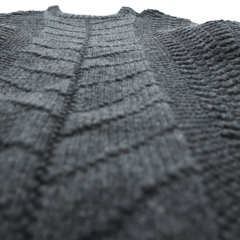 J.CREW 90s Vintage Cable Knit Crew Neck Sweater M Gray Merino Wool HAND KNIT