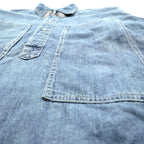 HOUSTON デニム プルオーバー シャツ L インディゴ USAコットン VINTAGE WASH ミリタリー 40696