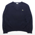 Vintage CHEMISE LACOSTE 80s Made in France V-neck knit sweater L French Lacoste