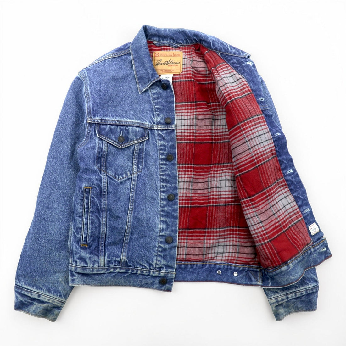 Levi Strauss 2000s Flannel-Lined Denim Jacket, Size Small, 909014518