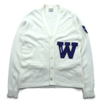 80s USA Vintage Bristol Products Award Sweater Cardigan White Size 48 USA Made Letterman