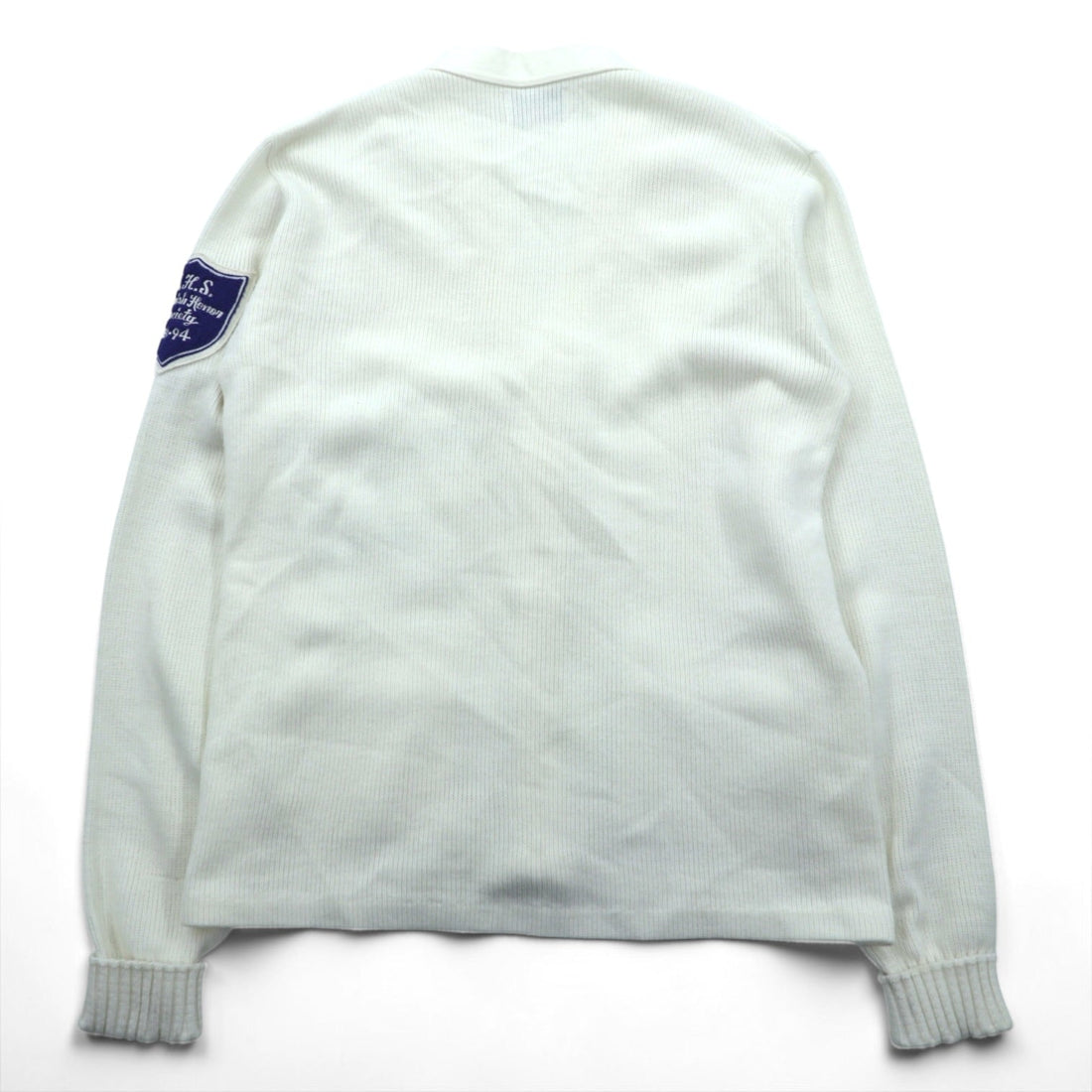 80s USA Vintage Bristol Products Award Sweater Cardigan White Size 48 USA Made Letterman