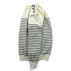 BARNEYS NEW YORK Striped Marine Knit Sweater, Large, Shoulder Buttons