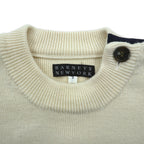 BARNEYS NEW YORK Striped Marine Knit Sweater, Large, Shoulder Buttons