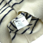 BARNEYS NEW YORK Striped Marine Knit Sweater, Large, Shoulder Buttons