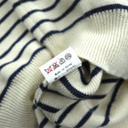 BARNEYS NEW YORK Striped Marine Knit Sweater, Large, Shoulder Buttons