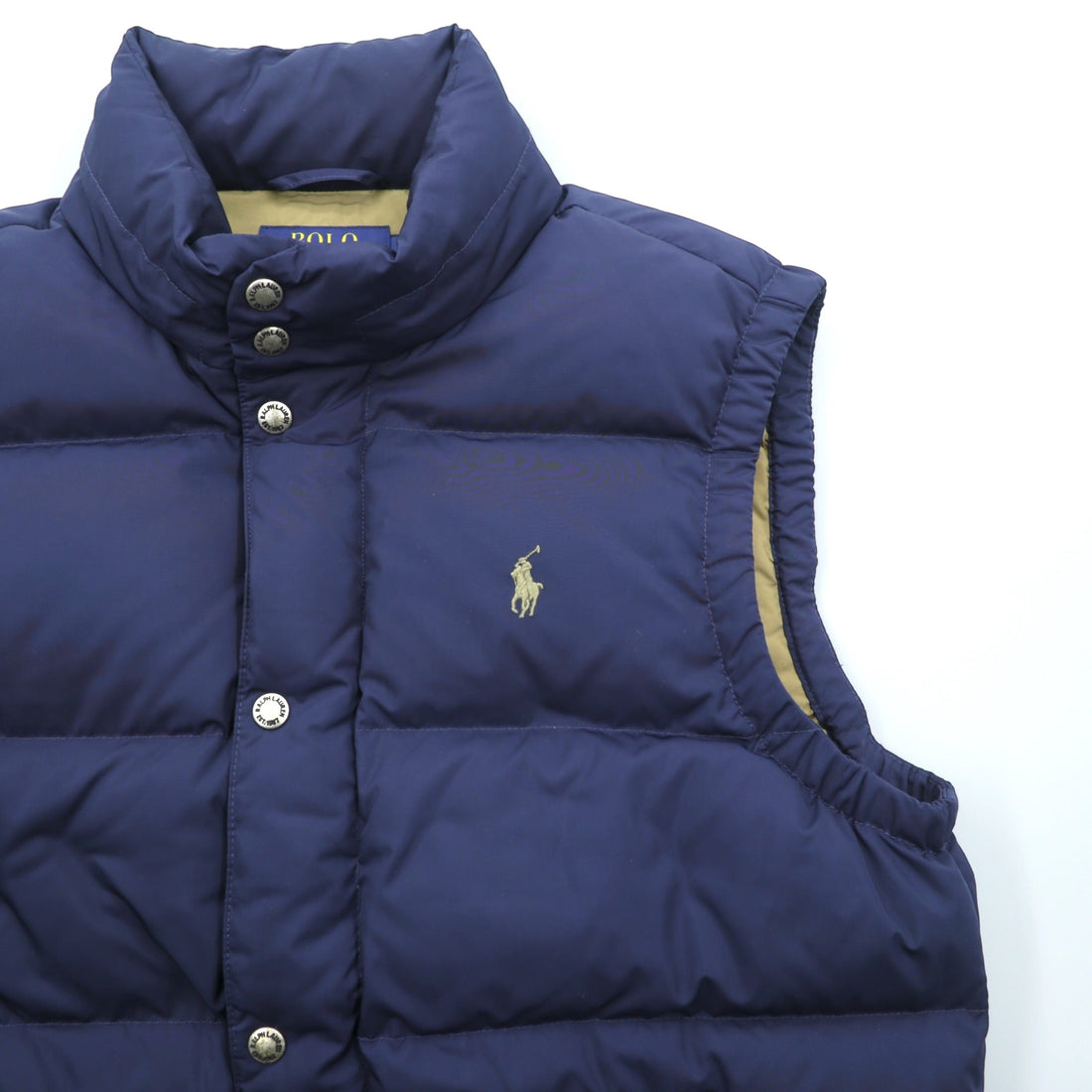 Polo Ralph Lauren White Duck Puffer Vest M with Small Pony Embroidery