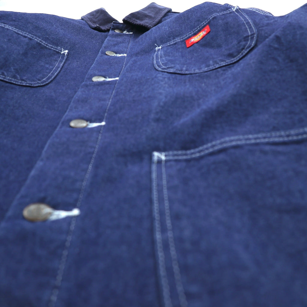 Dickies Denim Chore Coat Hunting Jacket L indigo blue 3494NB Corduroy Collar Blanket Lined