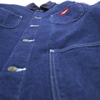 Dickies Denim Chore Coat Hunting Jacket L indigo blue 3494NB Corduroy Collar Blanket Lined