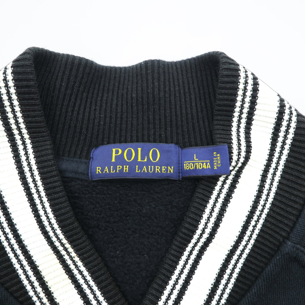 Polo Ralph Lauren レタード スタジャン スウェット L ブラック ワッペン P リブライン