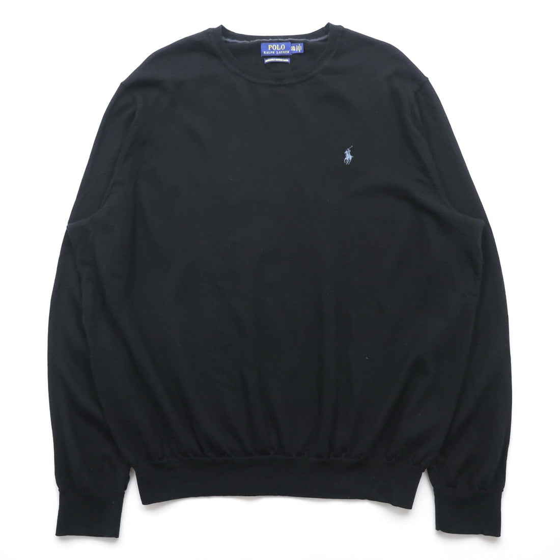 Polo Ralph Lauren メリノウール ニット セーター 2XL ブラック WASHABLE MERINO WOOL スモールポニー ロゴ 刺繍