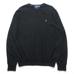 Polo Ralph Lauren メリノウール ニット セーター 2XL ブラック WASHABLE MERINO WOOL スモールポニー ロゴ 刺繍