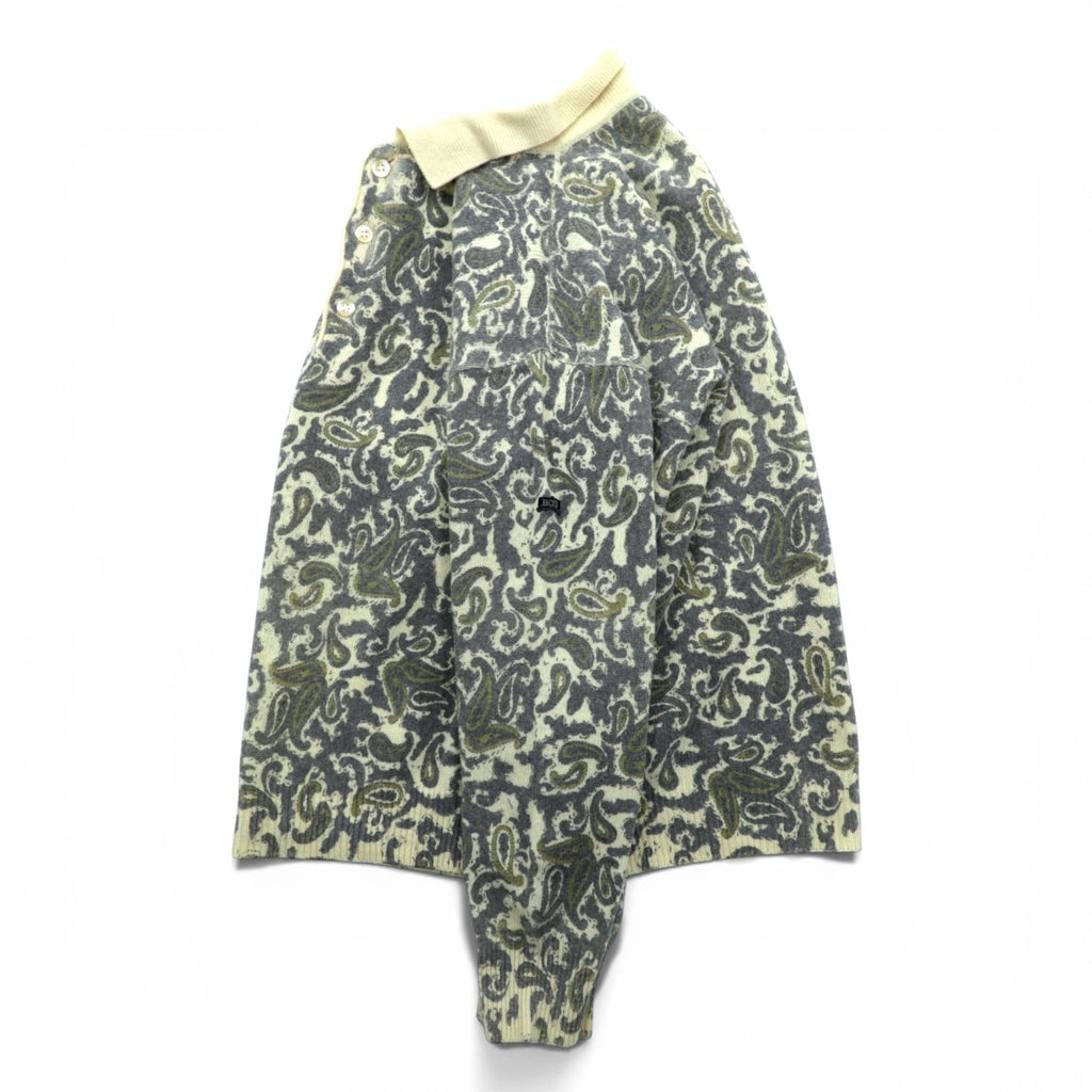 HUGO BOSS 90s Vintage Polo Knit Sweater XL - Twenty, Paisley Pattern