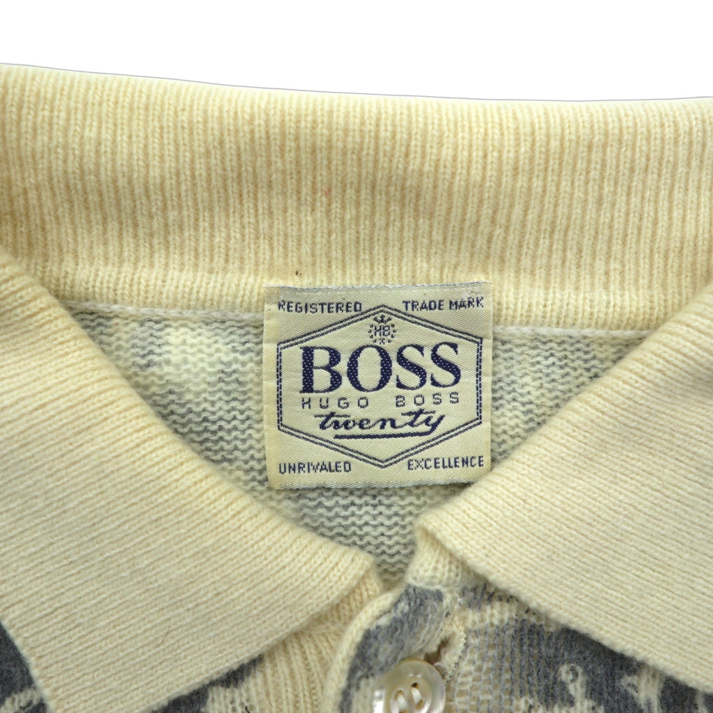 HUGO BOSS 90s Vintage Polo Knit Sweater XL - Twenty, Paisley Pattern