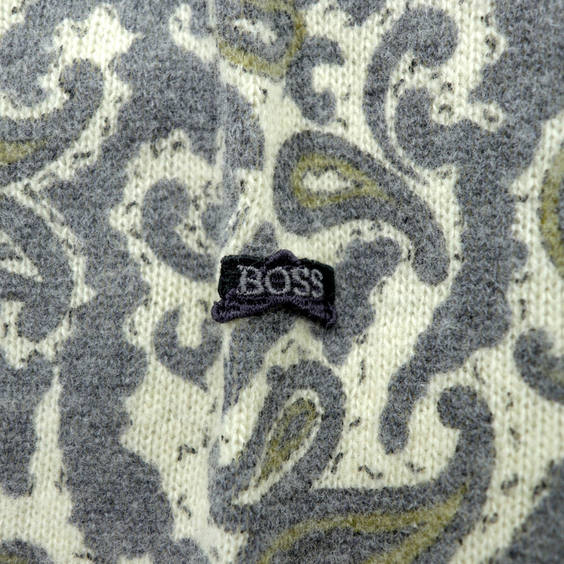 HUGO BOSS 90s Vintage Polo Knit Sweater XL - Twenty, Paisley Pattern