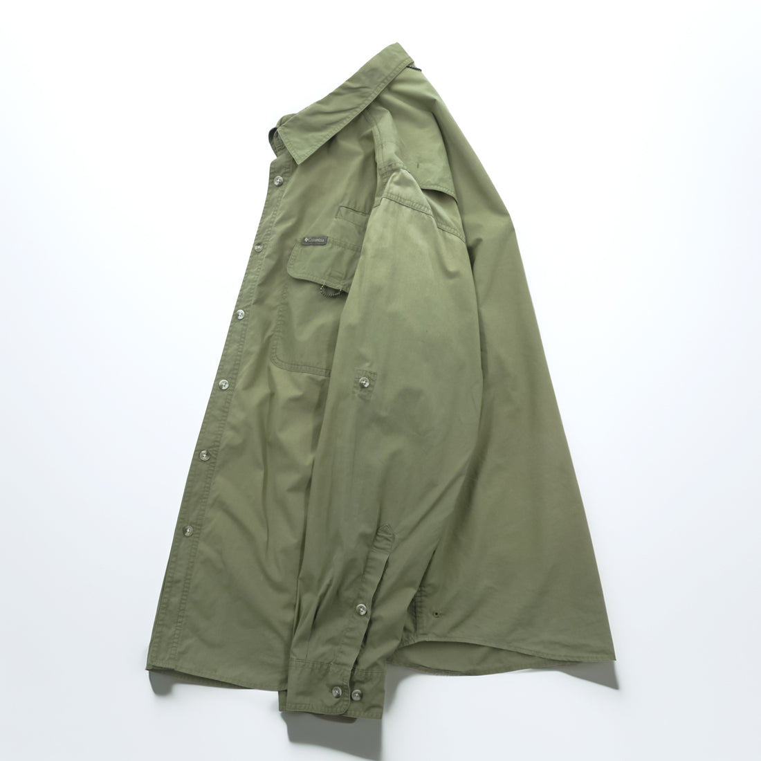 Columbia アウトドア 長袖 シャツ L カーキ フィッシング メッシュ ベンチレーション AM7617