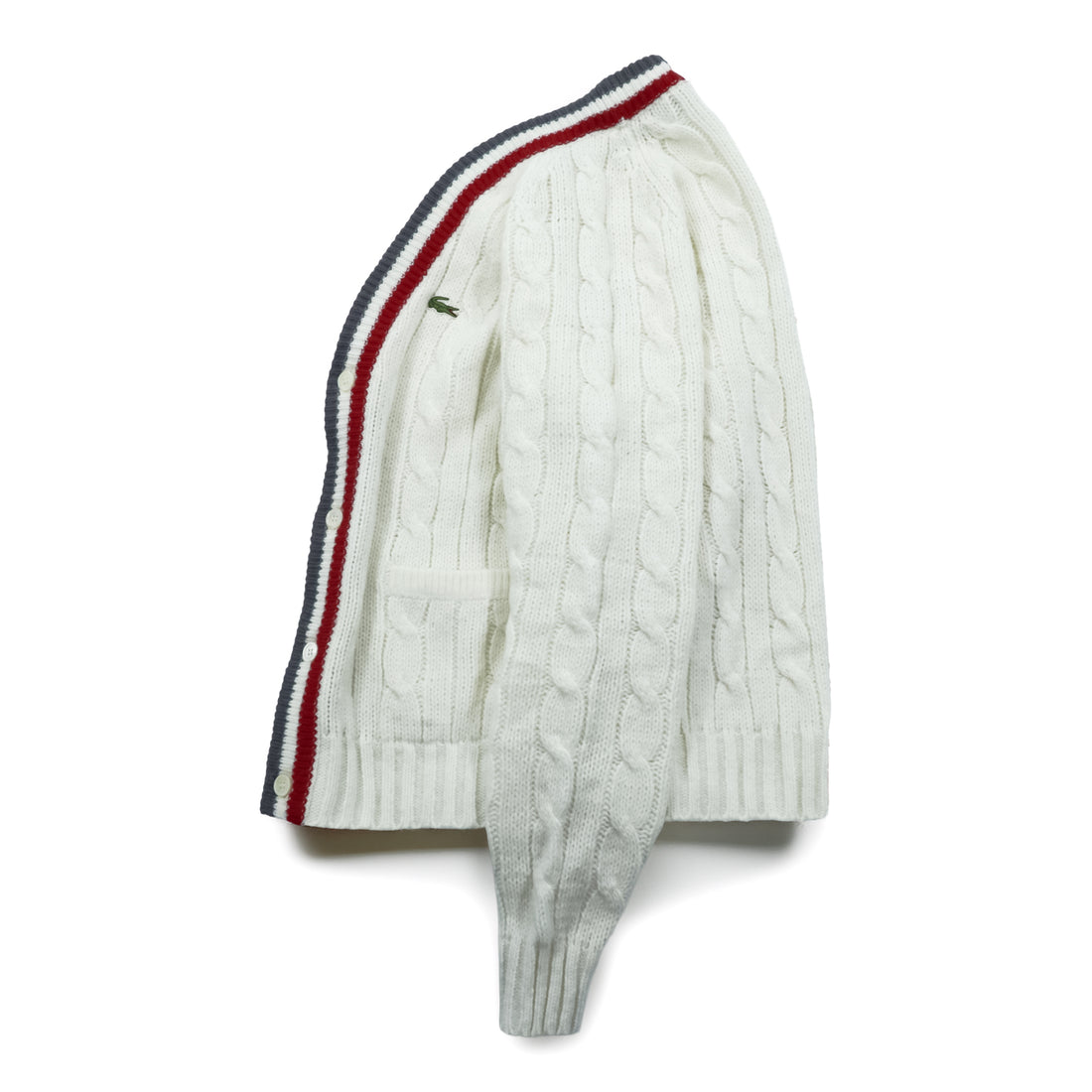 Vintage LACOSTE 70s Knit Cardigan M IZOD Spool Tag Tricolor