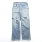 Levi's 533 ダメージ加工 クラッシュ デニムパンツ ジーンズ M インディゴ ボタン裏359 廃番 極東 フィリピン製