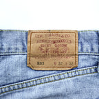 Levi's 533 ダメージ加工 クラッシュ デニムパンツ ジーンズ M インディゴ ボタン裏359 廃番 極東 フィリピン製