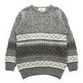 80s Vintage West Highland Woollens Made in Scotland Patterned Cable Knit Sweater Grey Size M Vintage Wool