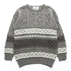 80s Vintage West Highland Woollens Made in Scotland Patterned Cable Knit Sweater Grey Size M Vintage Wool
