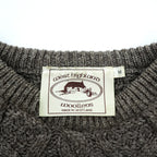 80s Vintage West Highland Woollens Made in Scotland Patterned Cable Knit Sweater Grey Size M Vintage Wool