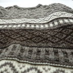 80s Vintage West Highland Woollens Made in Scotland Patterned Cable Knit Sweater Grey Size M Vintage Wool