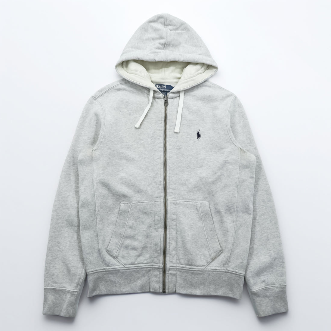 Polo Ralph Lauren 90s Reverse Weave Zip Hoodie M Gray Small Pony Logo Embroidery
