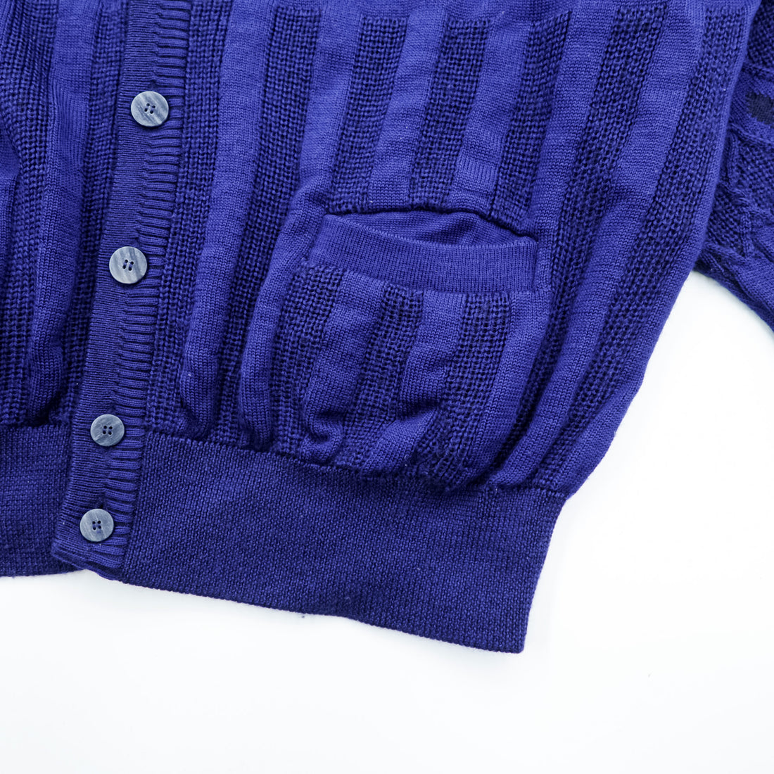 Vintage Yves Saint Laurent YSL Knit Cardigan Diamond Pattern Cable Knit Purple