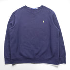 Polo Ralph Lauren 前V スウェット トレーナー XL ネイビー スモールポニー ロゴ 刺繍