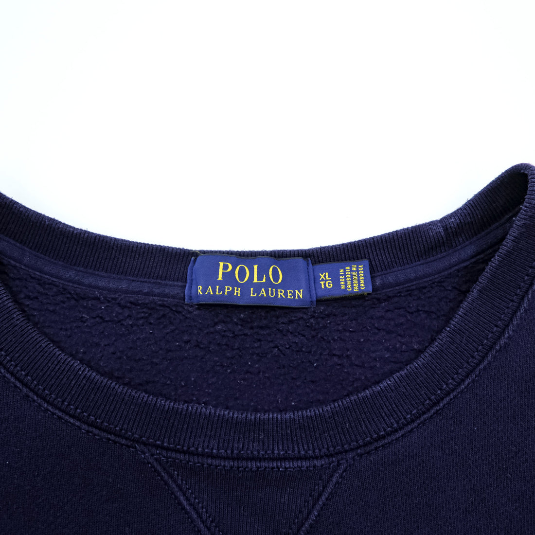 Polo Ralph Lauren 前V スウェット トレーナー XL ネイビー スモールポニー ロゴ 刺繍