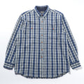 PENDLETON フランネルシャツ XL ブルー チェック Thomas Kay Collection エルボーパッチ 胸ポケット