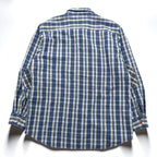 PENDLETON フランネルシャツ XL ブルー チェック Thomas Kay Collection エルボーパッチ 胸ポケット
