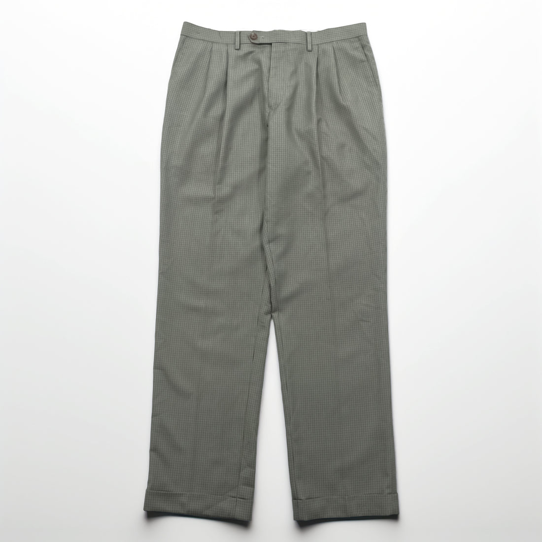 Ralph Lauren 90年代 2タック プリーツ スラックス パンツ L ベージュ ガンクラブチェック ダブルカフス