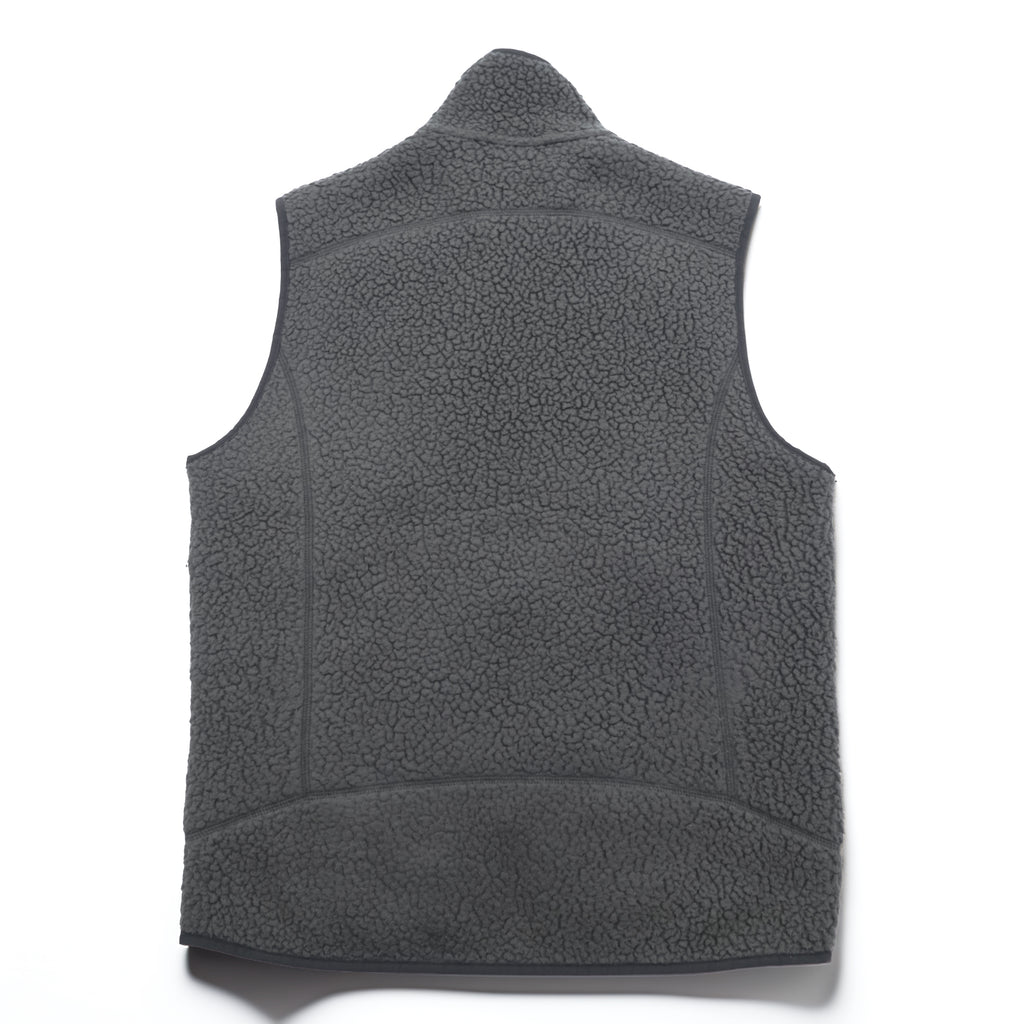 Patagonia レトロ パイル フリースベスト M グレー ボアフリース スタンドカラー 胸ポケット 22820