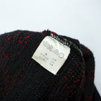 Vintage 90s Yves Saint Laurent Native Tribal Knit Hoodie YSL Geometric Pattern Wool Blend