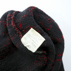 Vintage 90s Yves Saint Laurent Native Tribal Knit Hoodie YSL Geometric Pattern Wool Blend