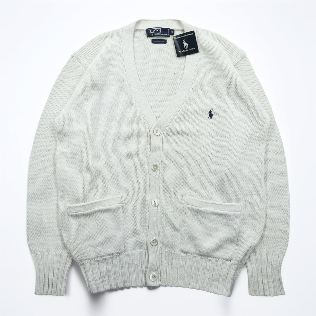 Polo Ralph Lauren 90s Knit Cardigan Size Small White Unused