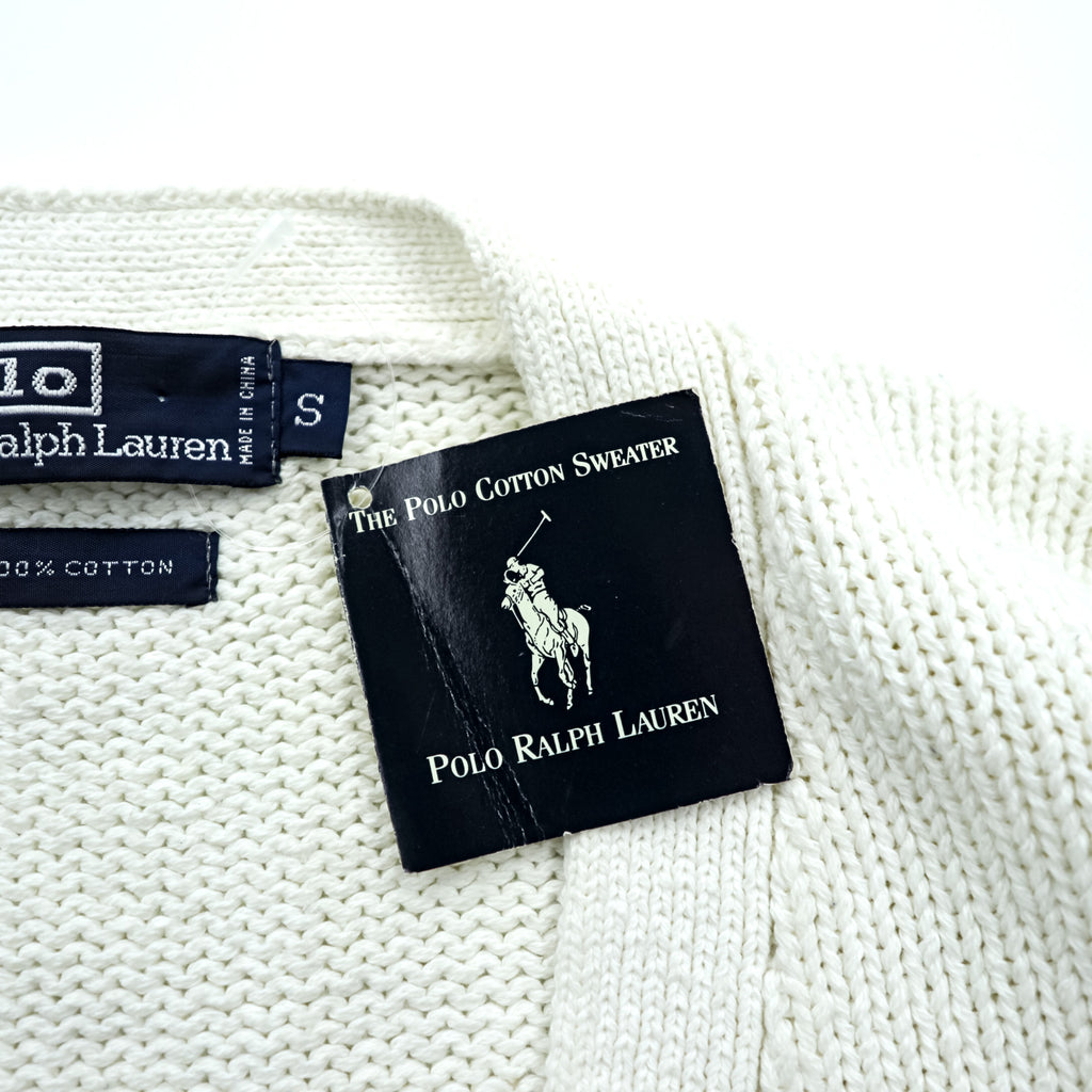 Polo Ralph Lauren 90s Knit Cardigan Size Small White Unused