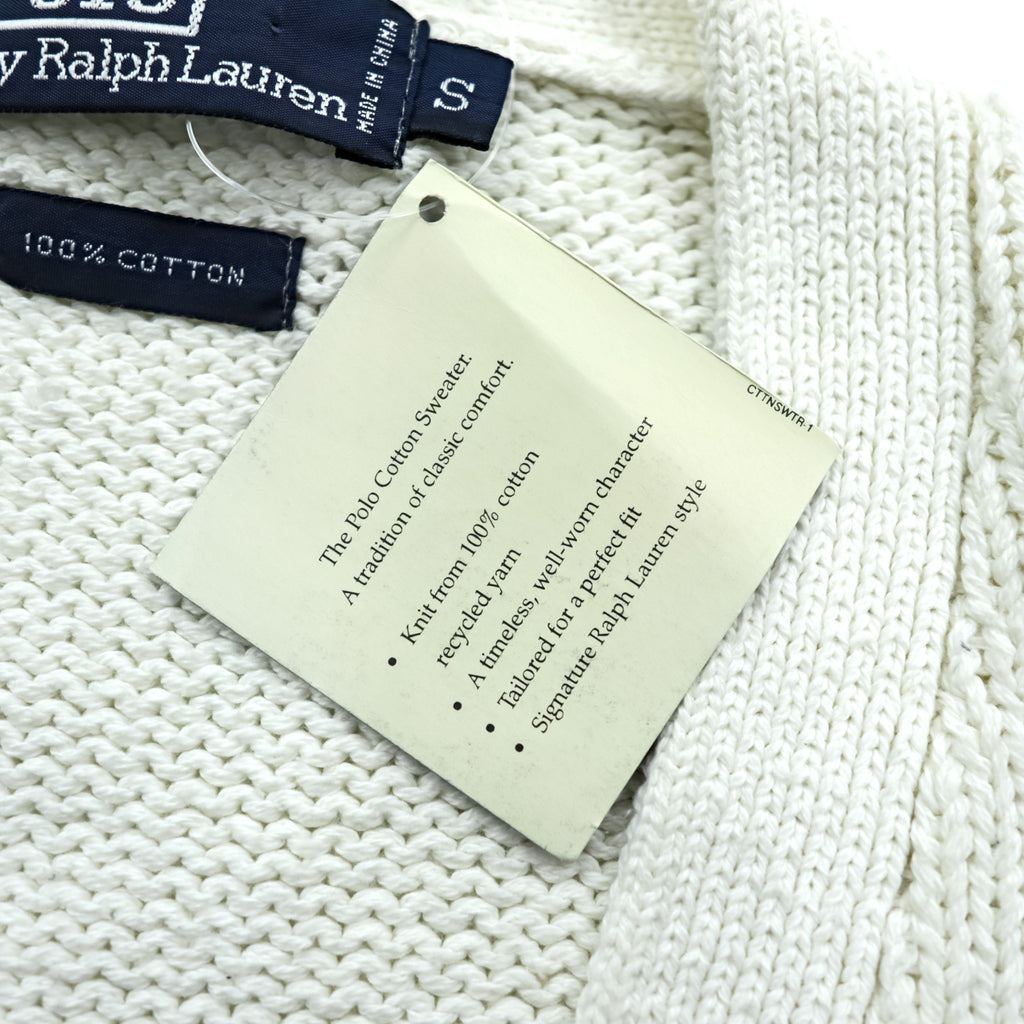 Polo Ralph Lauren 90s Knit Cardigan Size Small White Unused