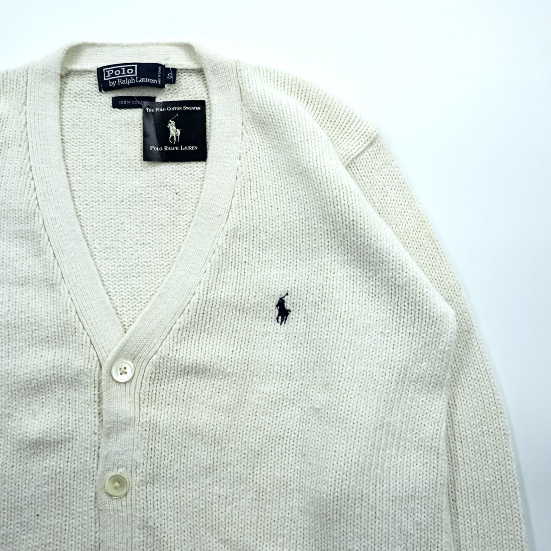 Polo Ralph Lauren 90s Knit Cardigan Size Small White Unused