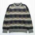 BURBERRY Made in Japan 90s Vintage Retro All-over Pattern Knit Sweater L Check Old