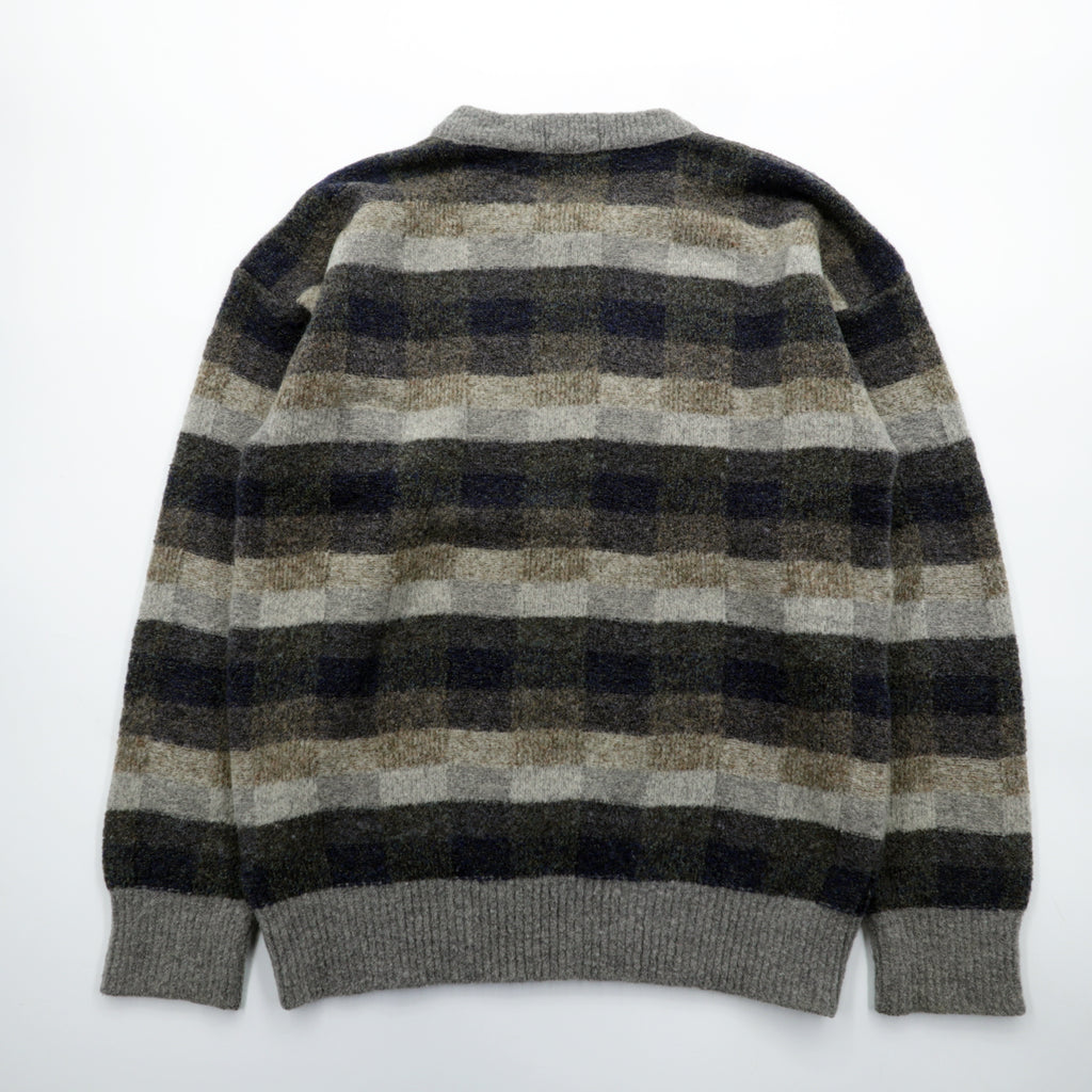 BURBERRY Made in Japan 90s Vintage Retro All-over Pattern Knit Sweater L Check Old