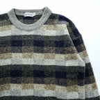 BURBERRY Made in Japan 90s Vintage Retro All-over Pattern Knit Sweater L Check Old