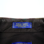 PENDLETON フランネルシャツ 長袖 ウールシャツ XL チェック グリーン FIELD SHIRT USA VIRGIN WOOL 胸ポケット