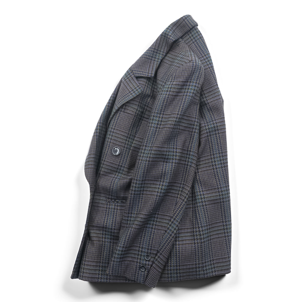 Vintage Burberrys Double Breasted Blazer Jacket Glen Check Plaid Navy Mens 90s