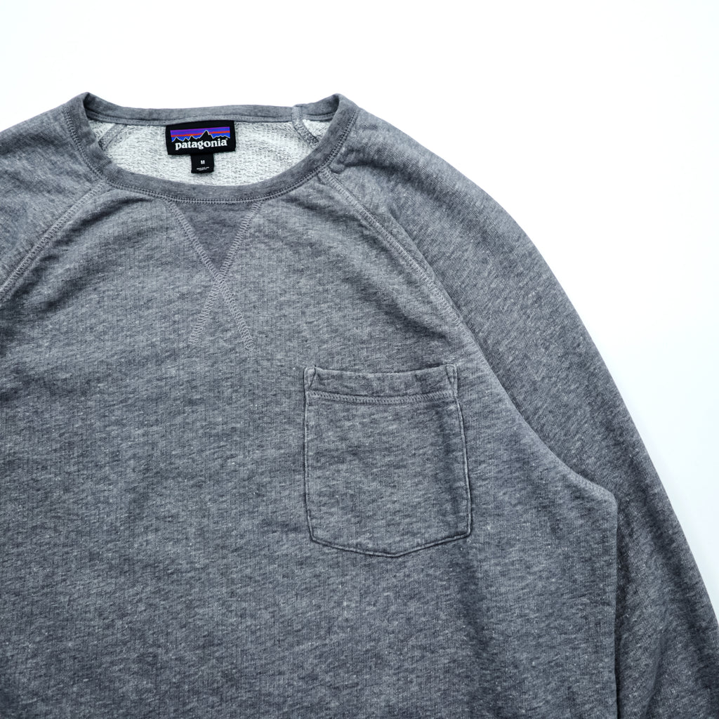 Patagonia オーガニックコットン クルーネック スウェット トレーナー M グレー 胸ポケット 26375