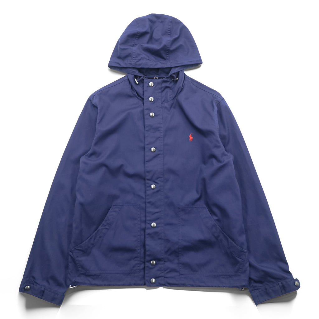 Polo Ralph Lauren 90s Mountain Parka M Drawstring Double Zip Small Pony Embroidery Elbow Patches